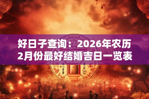 好日子查询：2026年农历2月份最好结婚吉日一览表