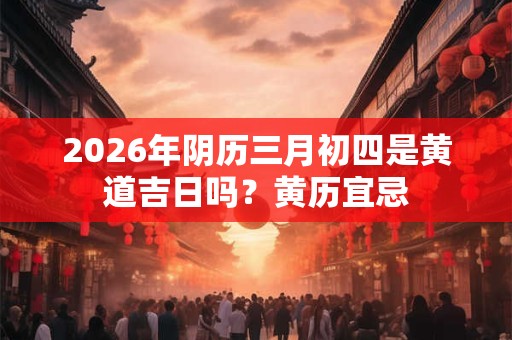 2026年阴历三月初四是黄道吉日吗?黄历宜忌 2026年阴历三月初四是黄道吉日吗?黄历宜忌