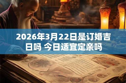 2026年3月22日是订婚吉日吗 今日适宜定亲吗