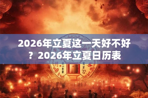 2026年立夏这一天好不好？2026年立夏日历表