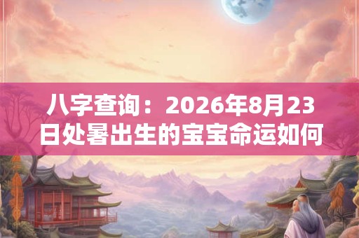八字查询：2026年8月23日处暑出生的宝宝命运如何 五行缺什么