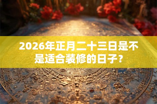 2026年正月二十三日是不是适合装修的日子？