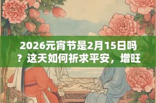 2026元宵节是2月15日吗？这天如何祈求平安，增旺运势？