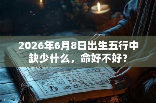 2026年6月8日出生五行中缺少什么，命好不好？