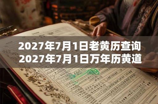 2027年7月1日老黄历查询 2027年7月1日万年历黄道吉日