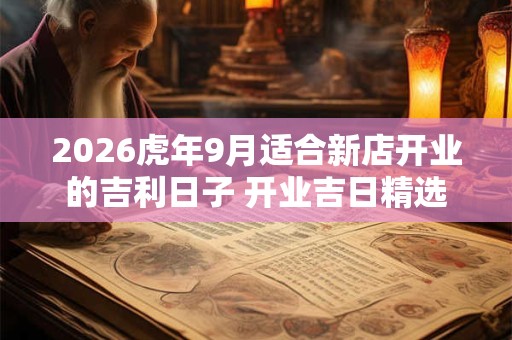 2026虎年9月适合新店开业的吉利日子 开业吉日精选