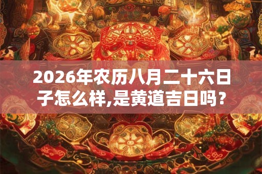 2026年农历八月二十六日子怎么样,是黄道吉日吗？