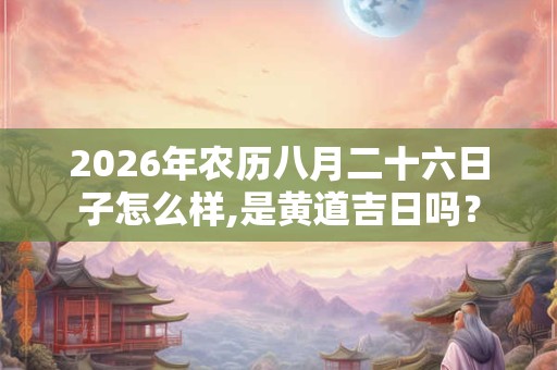 2026年农历八月二十六日子怎么样,是黄道吉日吗？