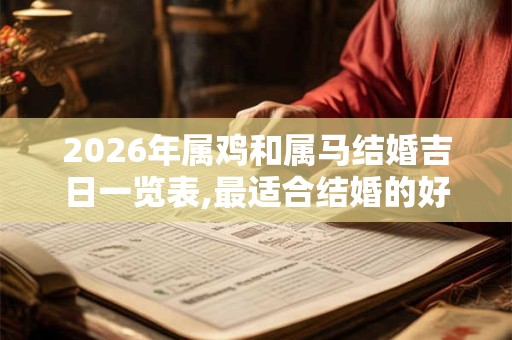 2026年属鸡和属马结婚吉日一览表,最适合结婚的好日子？