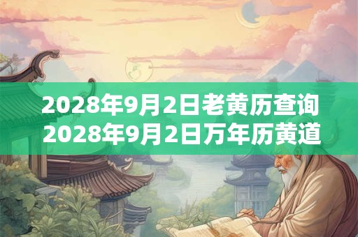 2028年9月2日老黄历查询 2028年9月2日万年历黄道吉日