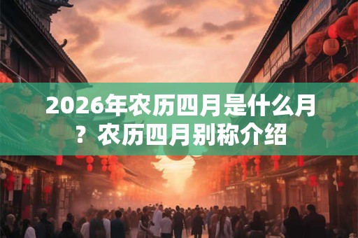 2026年农历四月是什么月？农历四月别称介绍