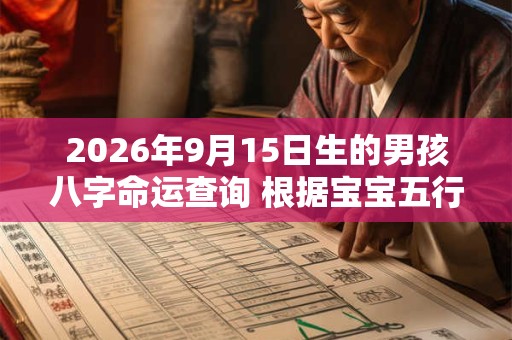2026年9月15日生的男孩八字命运查询 根据宝宝五行缺失起名字