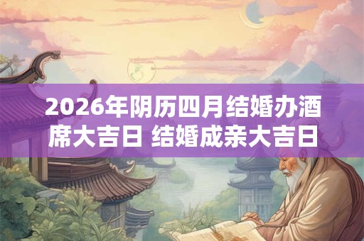 2026年阴历四月结婚办酒席大吉日 结婚成亲大吉日