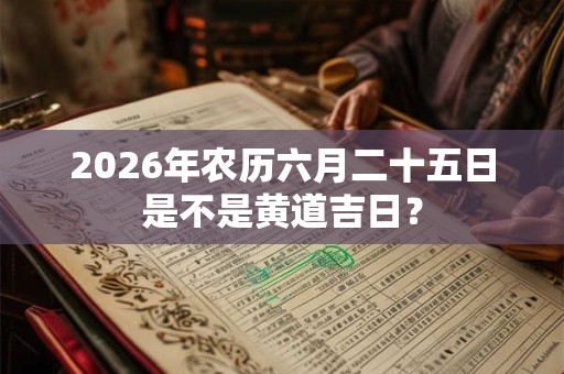 2026年农历六月二十五日是不是黄道吉日? 2026年农历六月二十五日是不是黄道吉日?
