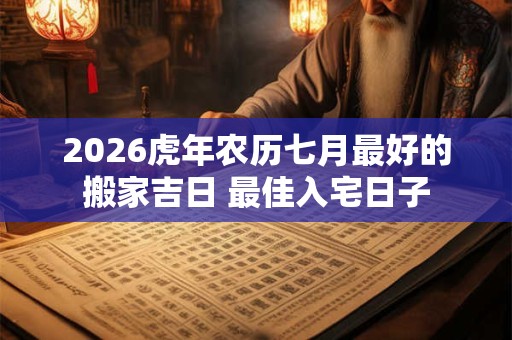 2026虎年农历七月最好的搬家吉日 最佳入宅日子 2026虎年农历七月最好的搬家吉日 最佳入宅日子
