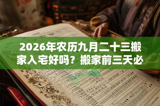 2026年农历九月二十三搬家入宅好吗？搬家前三天必须亮灯吗？