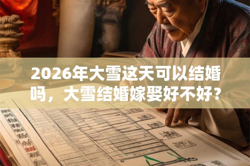 2026年大雪这天可以结婚吗，大雪结婚嫁娶好不好？