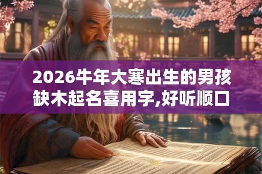2026牛年大寒出生的男孩缺木起名喜用字,好听顺口的名字