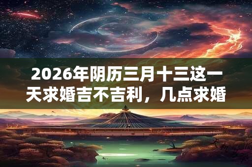 2026年阴历三月十三这一天求婚吉不吉利,几点求婚好? 2026年阴历三月十三这一天求婚吉不吉利,几点求婚好?