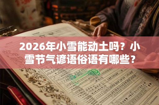 2026年小雪能动土吗？小雪节气谚语俗语有哪些？