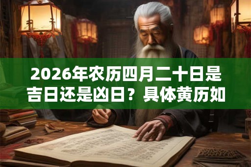 2026年农历四月二十日是吉日还是凶日?具体黄历如何? 2026年农历四月二十日是吉日还是凶日?具体黄历如何?