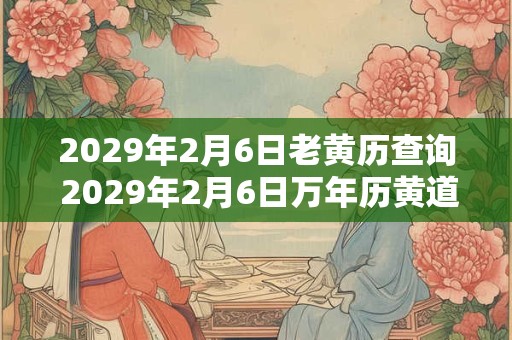 2029年2月6日老黄历查询 2029年2月6日万年历黄道吉日