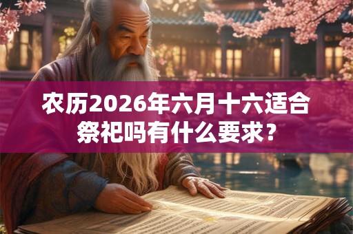 农历2026年六月十六适合祭祀吗有什么要求？