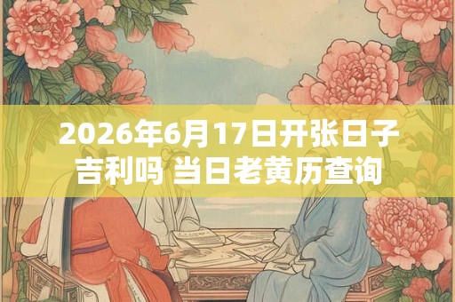 2026年6月17日开张日子吉利吗 当日老黄历查询