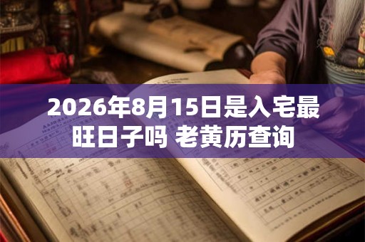 2026年8月15日是入宅最旺日子吗 老黄历查询