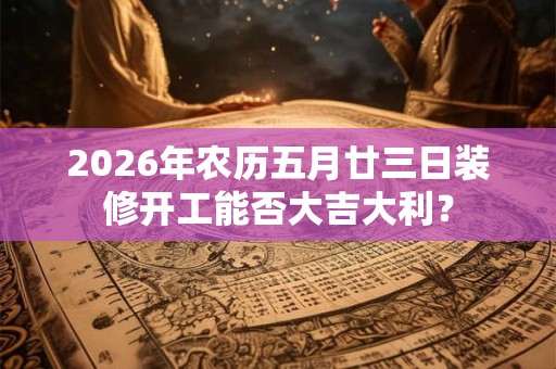 2026年农历五月廿三日装修开工能否大吉大利? 2026年农历五月廿三日装修开工能否大吉大利?