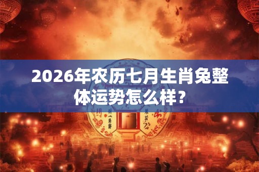 2026年农历七月生肖兔整体运势怎么样？