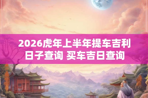 2026虎年上半年提车吉利日子查询 买车吉日查询