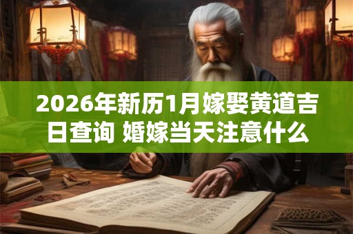 2026年新历1月嫁娶黄道吉日查询 婚嫁当天注意什么 2026年新历1月嫁娶黄道吉日查询 婚嫁当天注意什么