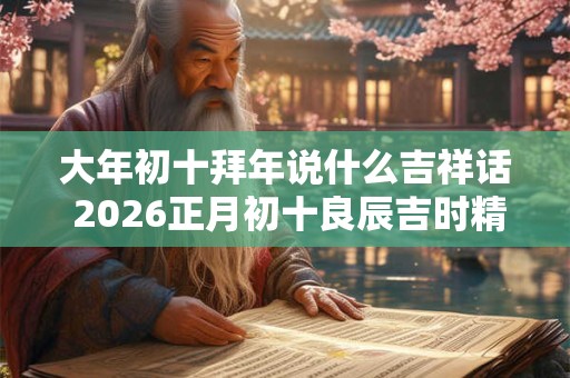 大年初十拜年说什么吉祥话 2026正月初十良辰吉时精选