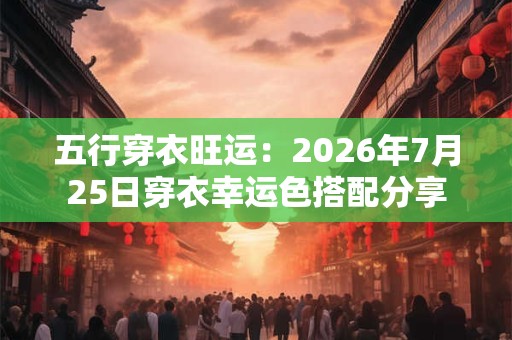 五行穿衣旺运：2026年7月25日穿衣幸运色搭配分享