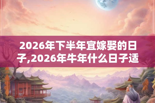 2026年下半年宜嫁娶的日子,2026年牛年什么日子适合结婚