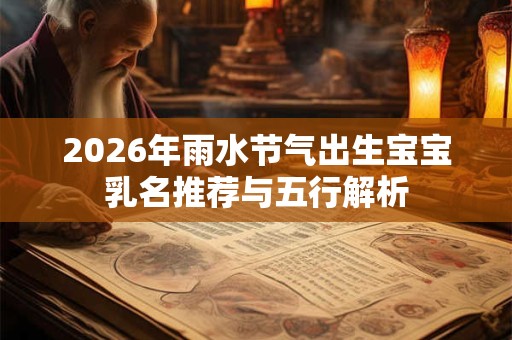 2026年雨水节气出生宝宝乳名推荐与五行解析
