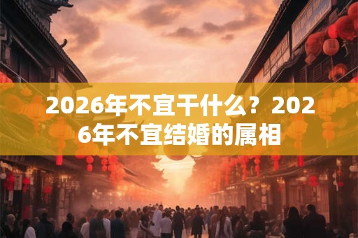 2026年不宜干什么?2026年不宜结婚的属相 2026年不宜干什么?2026年不宜结婚的属相