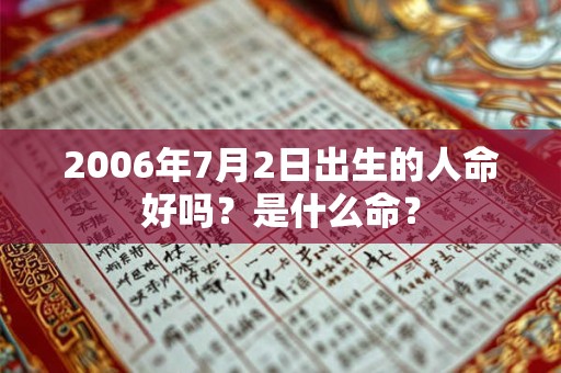 2006年7月2日出生的人命好吗？是什么命？
