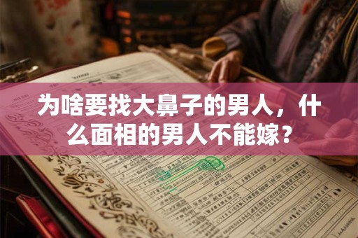 为啥要找大鼻子的男人,什么面相的男人不能嫁? 为啥要找大鼻子的男人,什么面相的男人不能嫁?