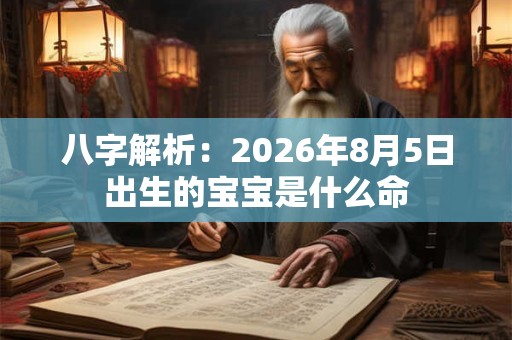 八字解析:2026年8月5日出生的宝宝是什么命 八字解析:2026年8月5日出生的宝宝是什么命