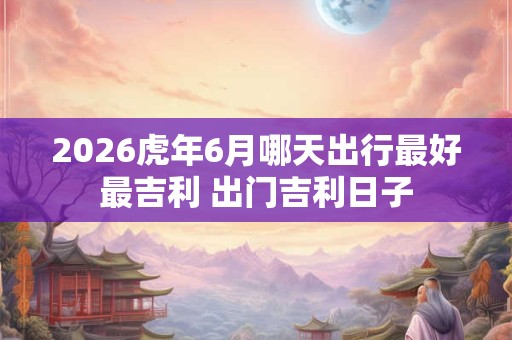 2026虎年6月哪天出行最好最吉利 出门吉利日子