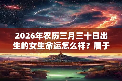 2026年农历三月三十日出生的女生命运怎么样？属于什么命？