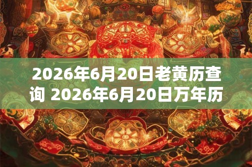 2026年6月20日老黄历查询 2026年6月20日万年历黄道吉日