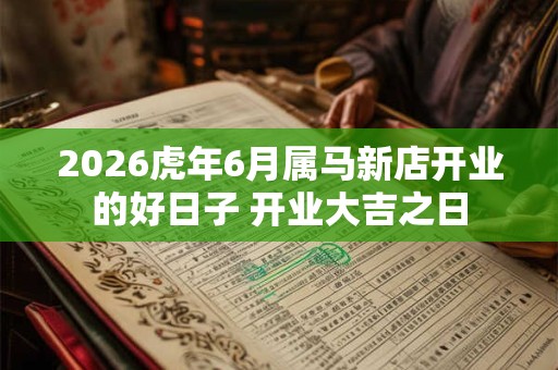 2026虎年6月属马新店开业的好日子 开业大吉之日