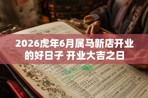 2026虎年6月属马新店开业的好日子 开业大吉之日
