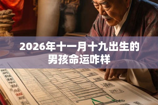 2026年十一月十九出生的男孩命运咋样
