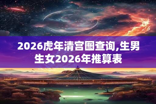 2026虎年清宫图查询,生男生女2026年推算表