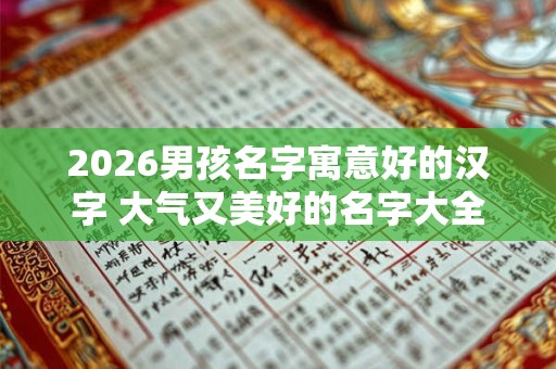 2026男孩名字寓意好的汉字 大气又美好的名字大全
