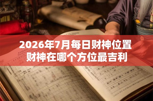 2026年7月每日财神位置 财神在哪个方位最吉利